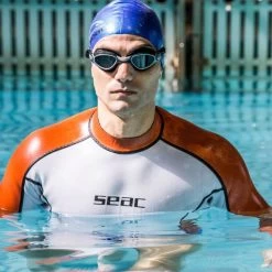 Lycra Néoprène ML Seac Fit Homme Blanc/Orange 2mm -Sports Nautiques Boutique lycra neoprene ml seac fit homme blanc orange 2mm 3