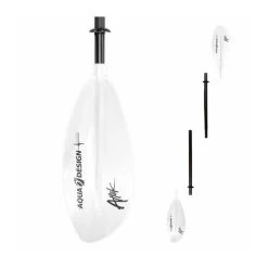Pagaie Kayak Aquadesign Aluminium 4 Parties Attack 220cm Blanc